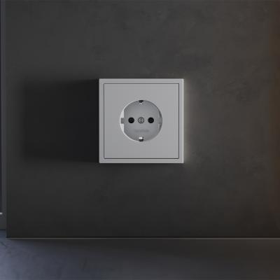 Накладка для розетки с заземлением и защитными шторками Voltum S70 (серый) VLS000716