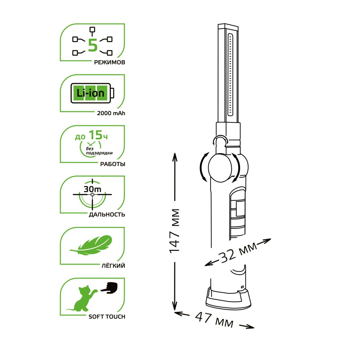 Фонарь автомобильный Gauss GF803