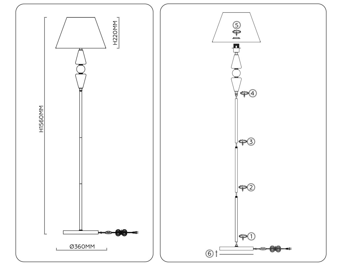 Торшер Ambrella Light High Light Classic LH75265