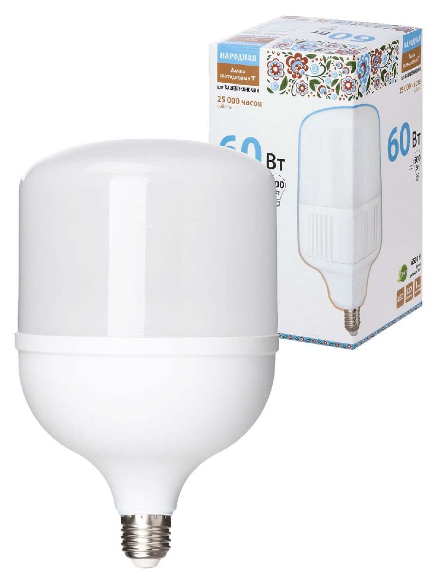 Лампа светодиодная TDM Electric Народная E27 60W 6500K матовая SQ0340-1649