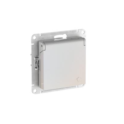 Розетка с заземл. со шторк. с крышкой, 16А, IP20,мех., быстрозажим. Клем Systeme Electric AtlasDesign Жемчуг ATN000446S