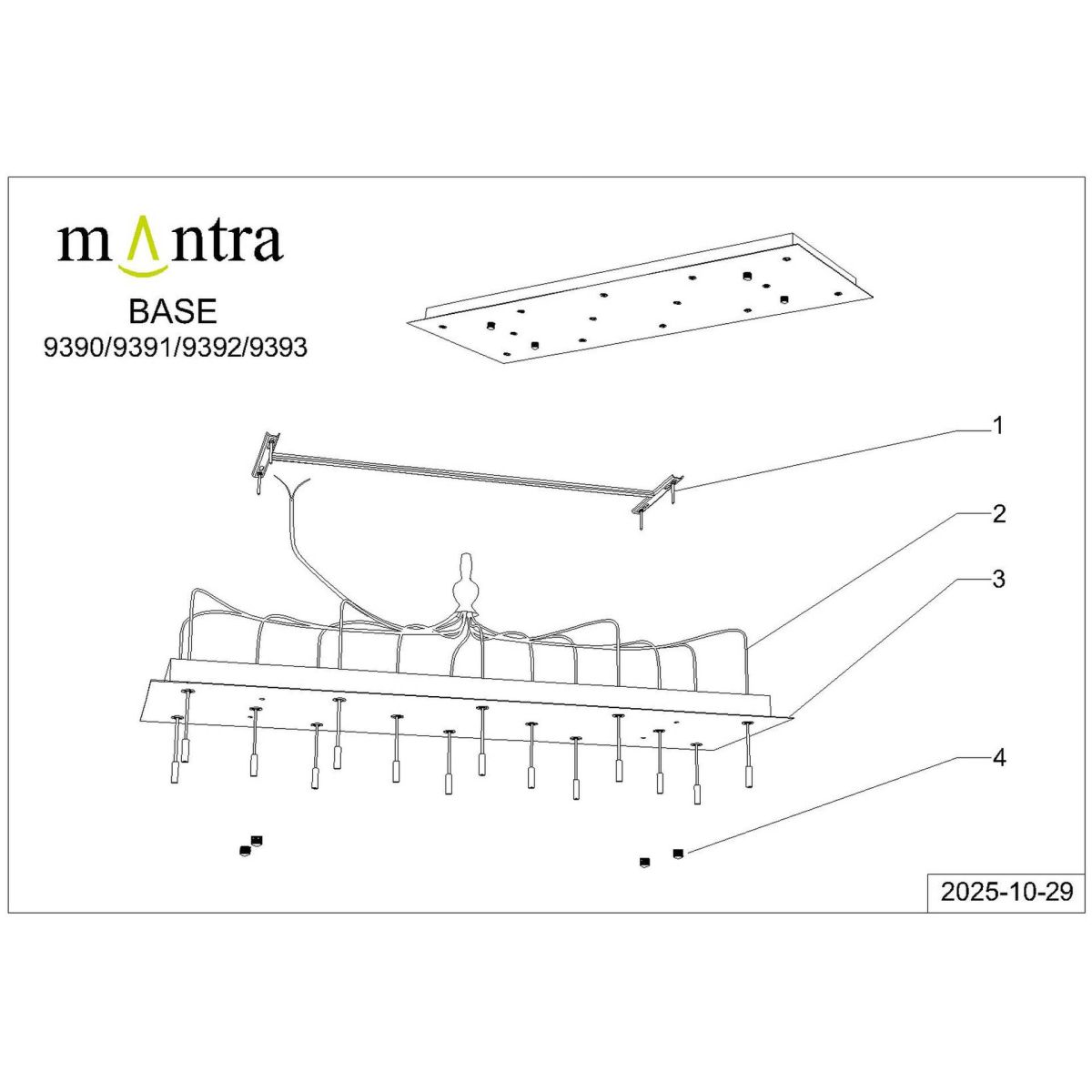 Основание потолочное 14L Mantra Modular Light Florones 9392