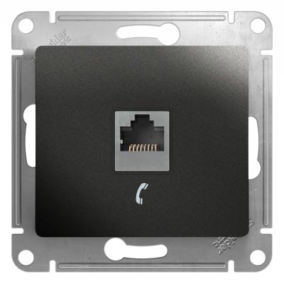 Розетка телефонная RJ11 Systeme Electric Glossa Антрацит GSL000781T