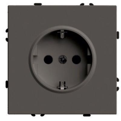 Розетка 1-местная с защитной шторкой с/з (механизм) Stekker Эмили 250В 16А RST16-5110-09 антрацит soft touch