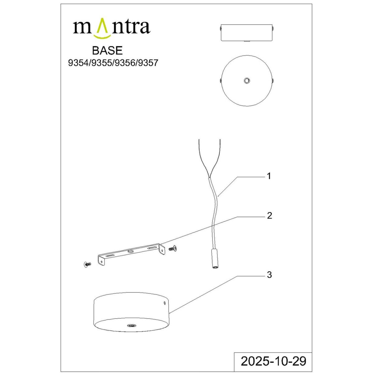 Подвесной светильник Mantra Boomerang 9356+9245 (1L)