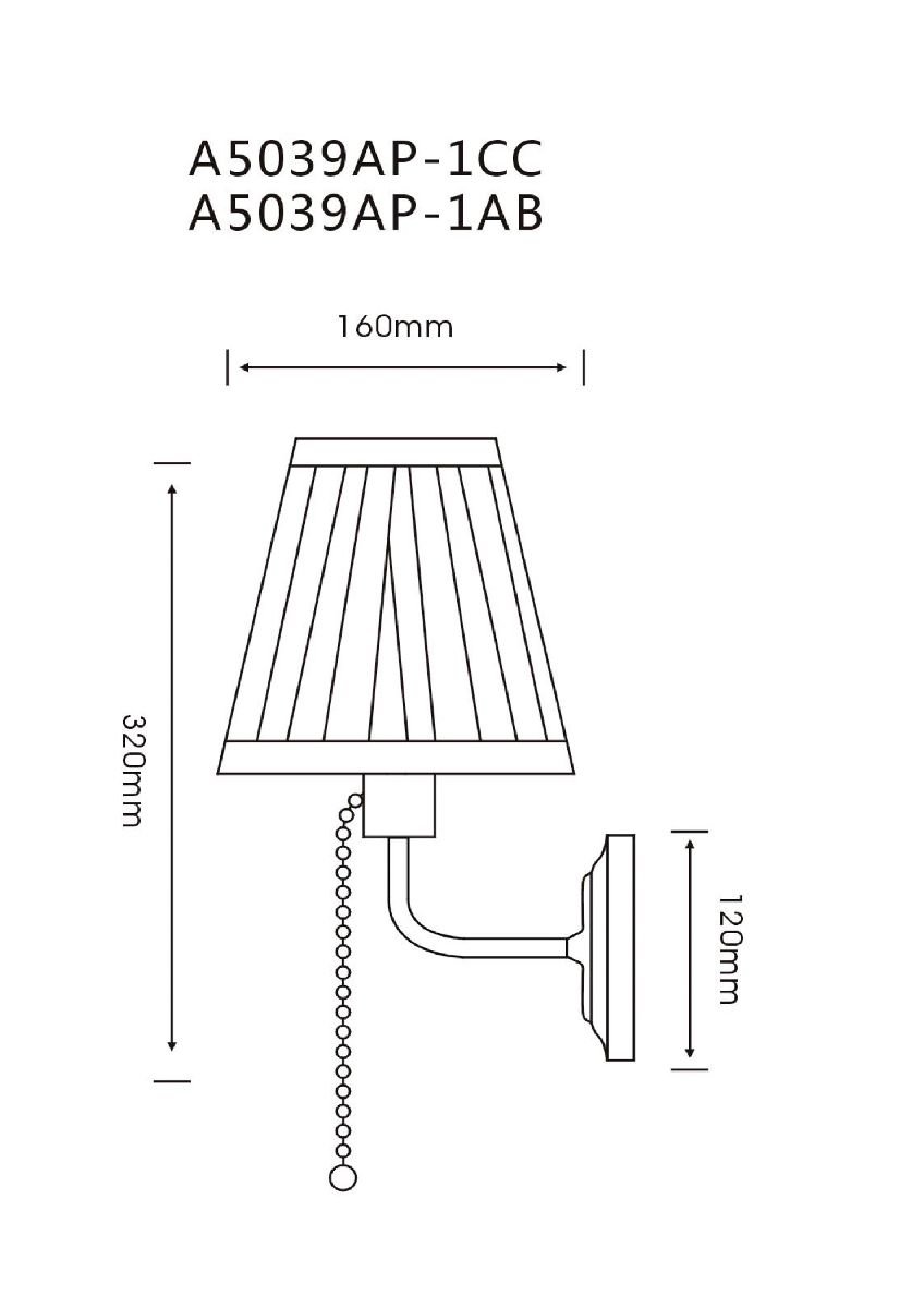 Бра Arte Lamp Marriot A5039AP-1CC