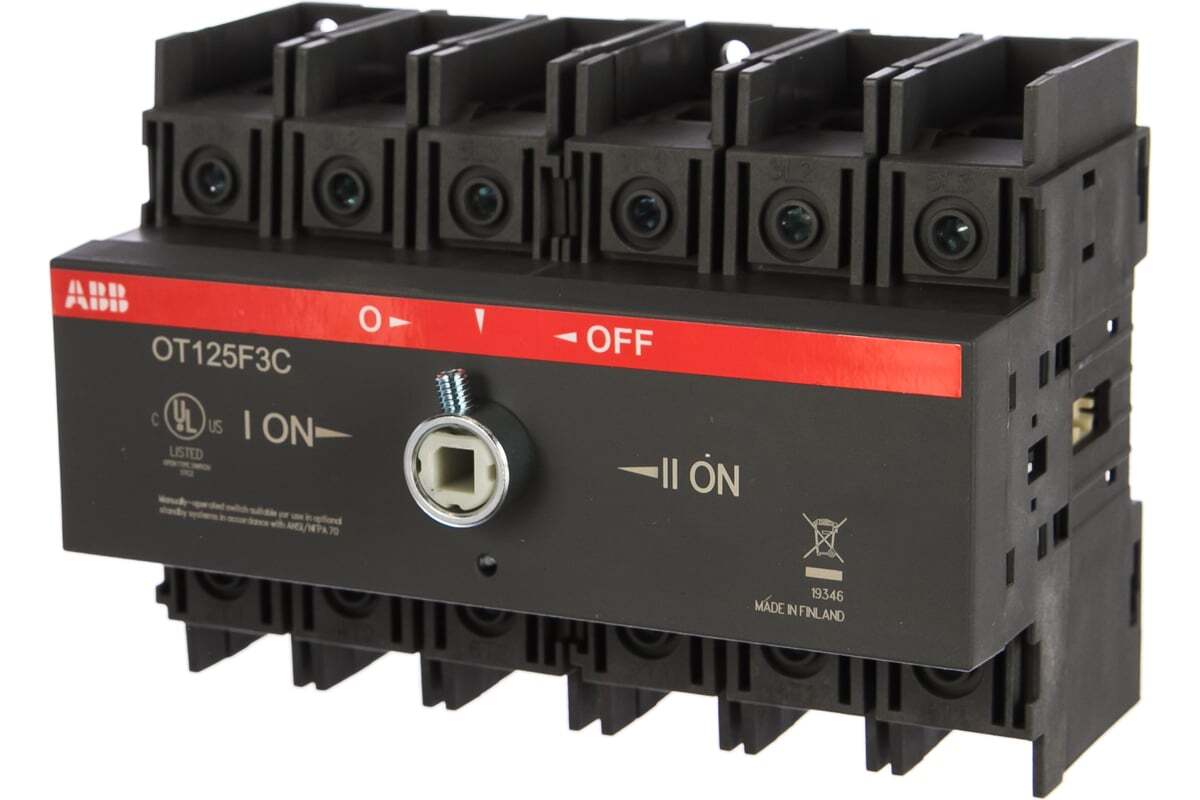 Рубильник реверсивный ABB 125A OT125F3C (без ручки)