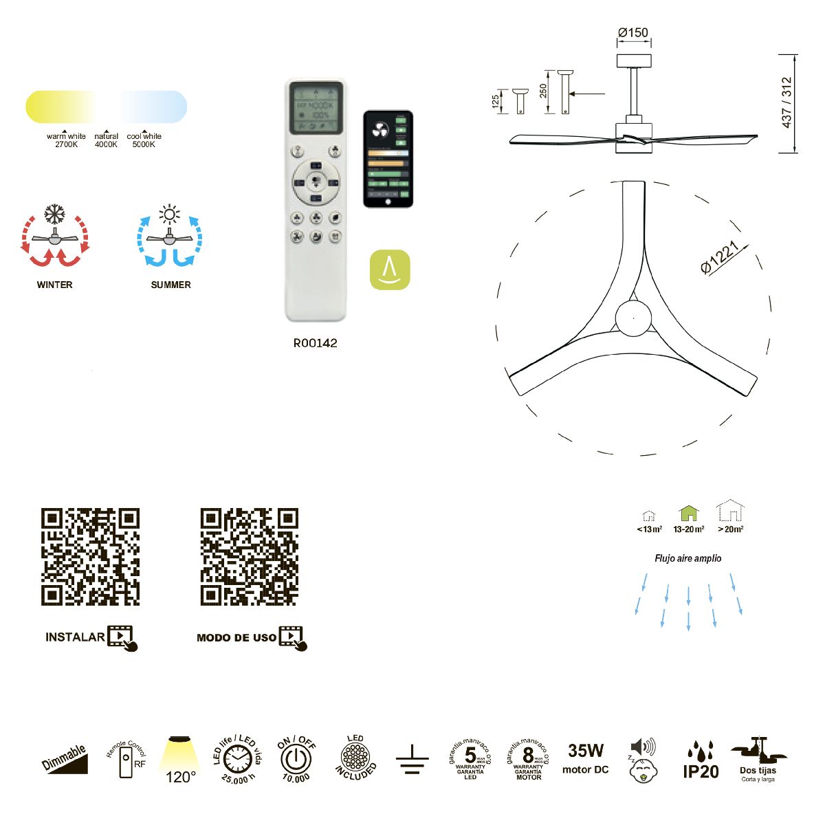 Люстра-вентилятор Mantra Thai 8714