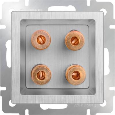Акустическая розетка Werkel х4 серебряная рифленая WL09-AUDIOx4 4690389085024