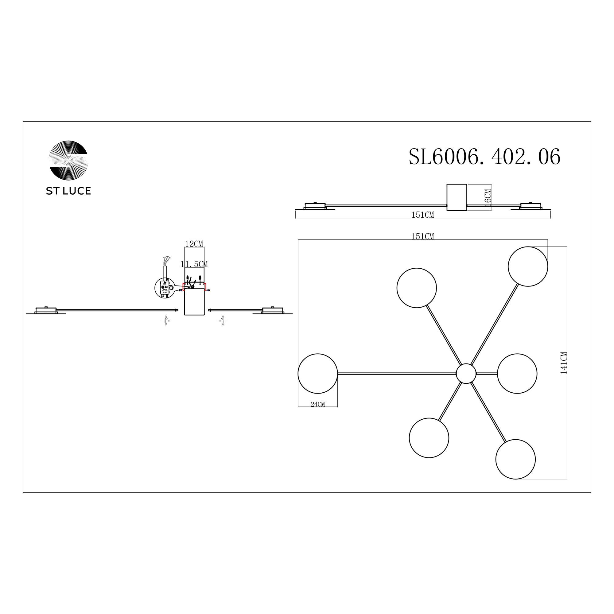 Потолочная люстра ST Luce Tondo SL6006.402.06
