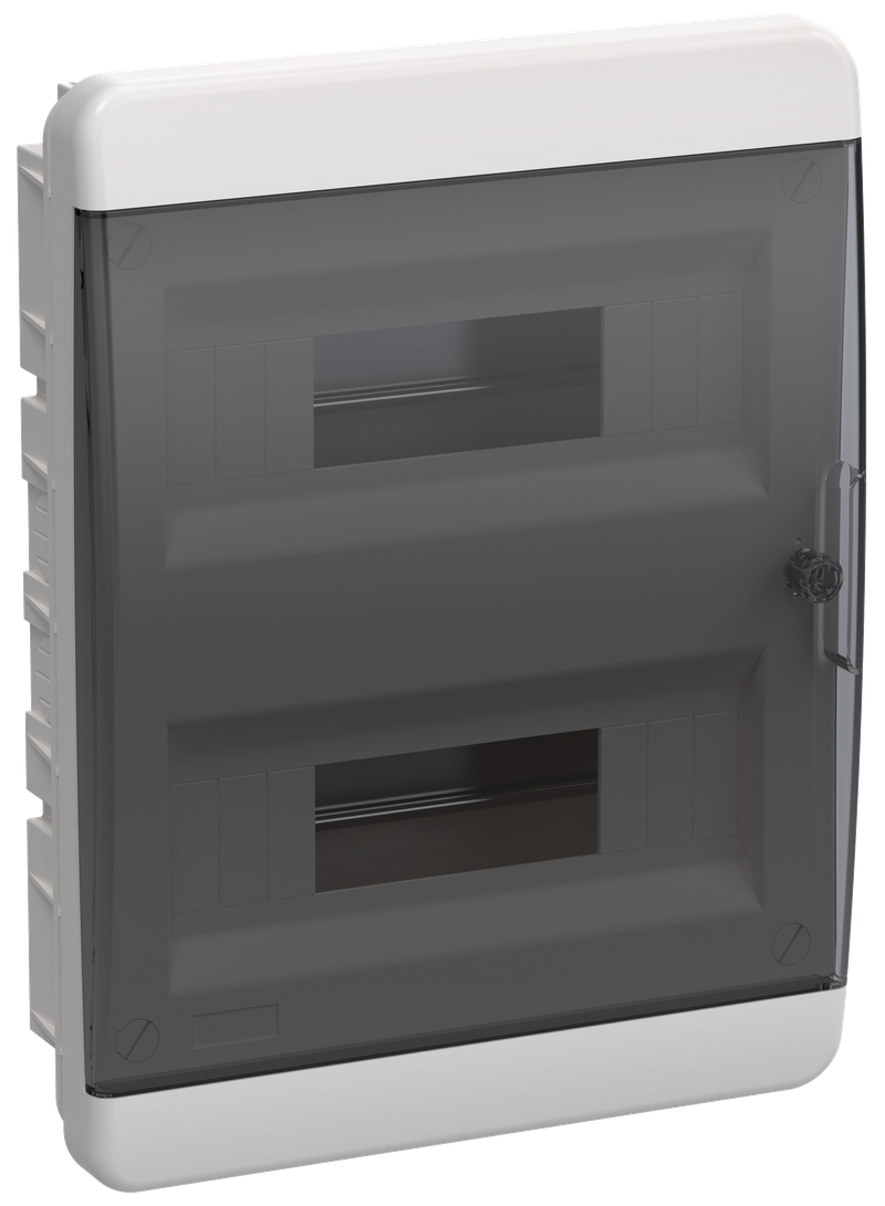 Корпус пластиковый встраиваемый ЩРВ-П-24 IP41 черная прозрачная дверь TEKFOR IEK