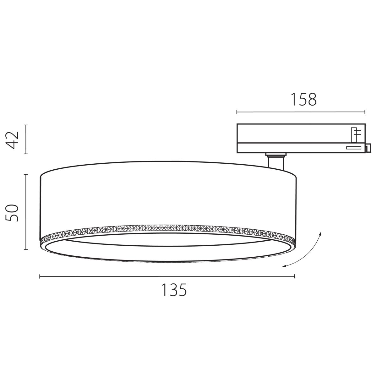 Светильник для трековой системы Quattro с адаптером Lightstar Alta Pro A5737QT