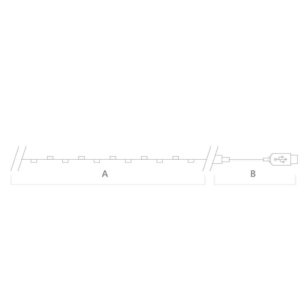 Светодиодная гирлянда Feron Роса USB дневной белый CL576 48187