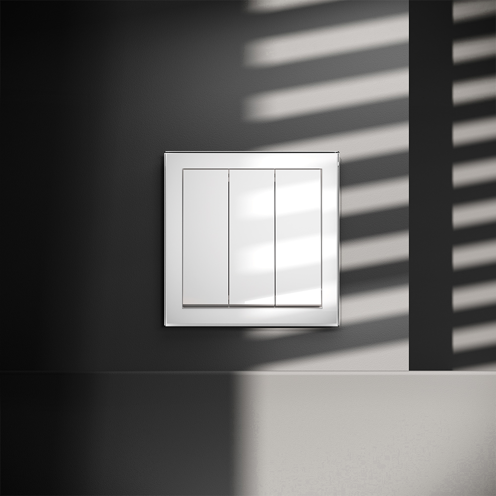 Выключатель трехклавишный Voltum S70 VLS030101