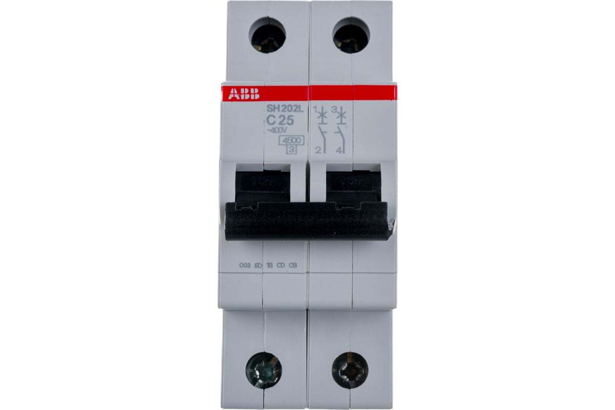 Автоматический выключатель ABB SH202L 2-полюсный C25 4,5кА
