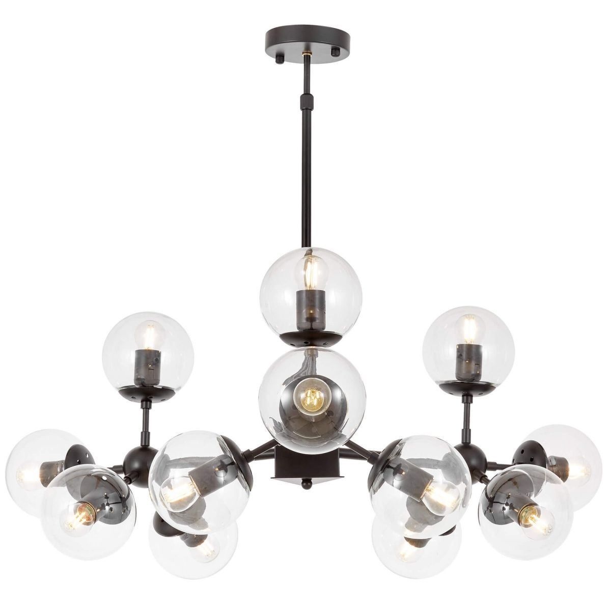 Люстра на штанге Lumina Deco Zodiak LDP 160-12 BK+PR