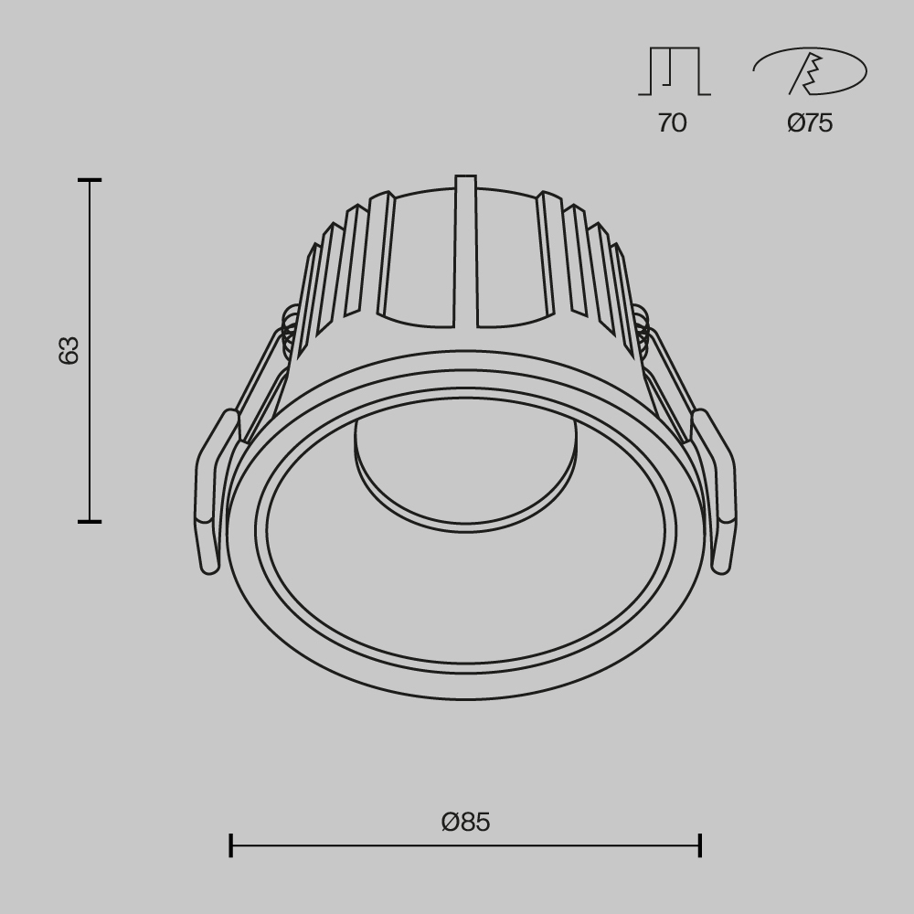Встраиваемый светильник Maytoni Technical Alfa LED DL043-01-15W3K-RD-W