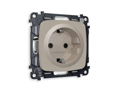 Комплект механизма розетки с/з на винтовых зажимах Ambrella Volt Omega MO366010