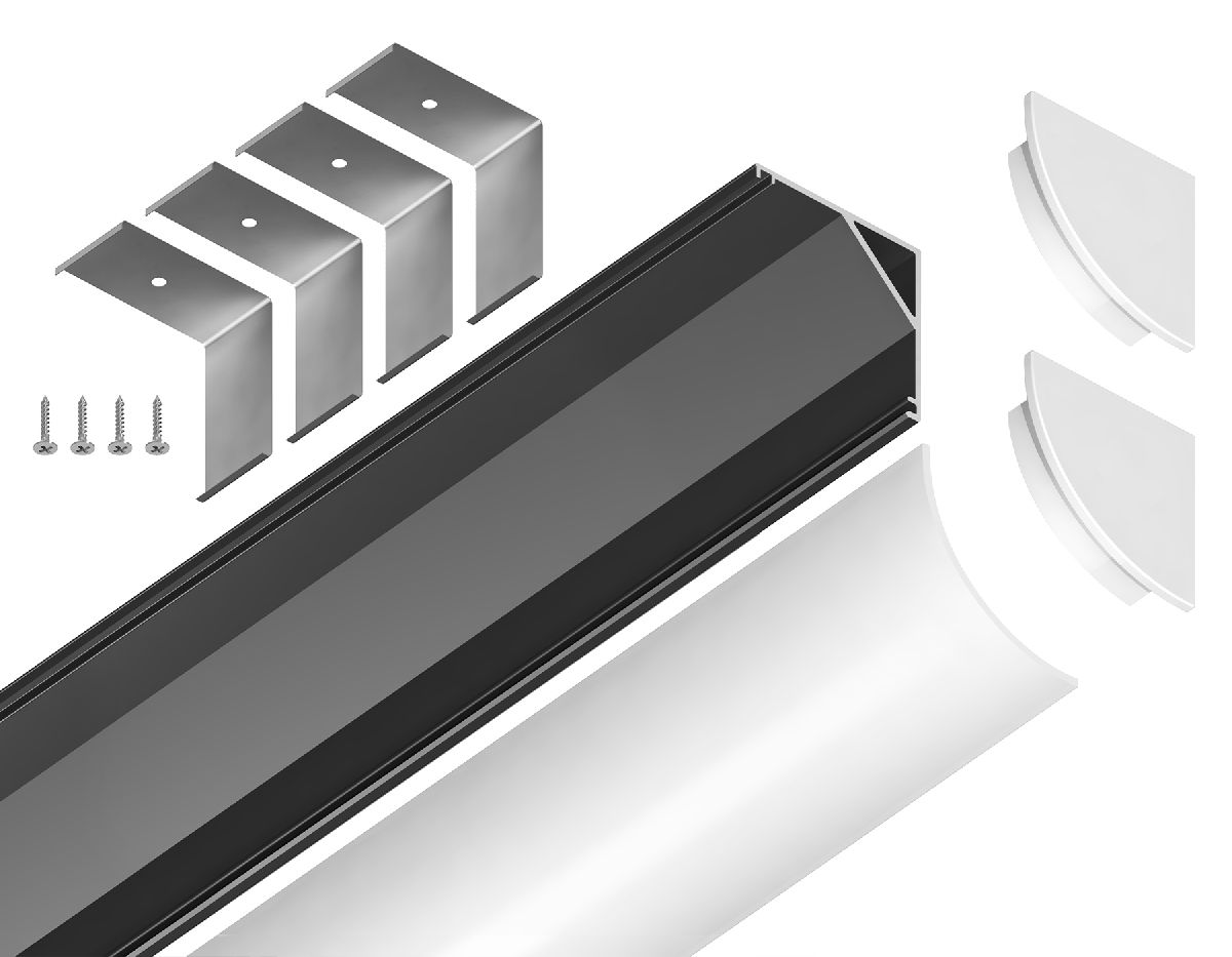 Алюминиевый угловой профиль Ambrella Light Alum Profile GP2100BK