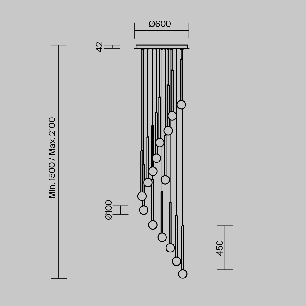 Каскадная люстра Maytoni Bubble dream MOD383PL-L40BBS3K