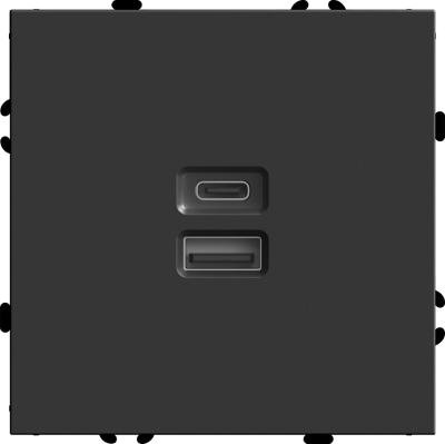 Розетка 2-местная USB + Type C Stekker RST10-5115-05 Эмили 49853