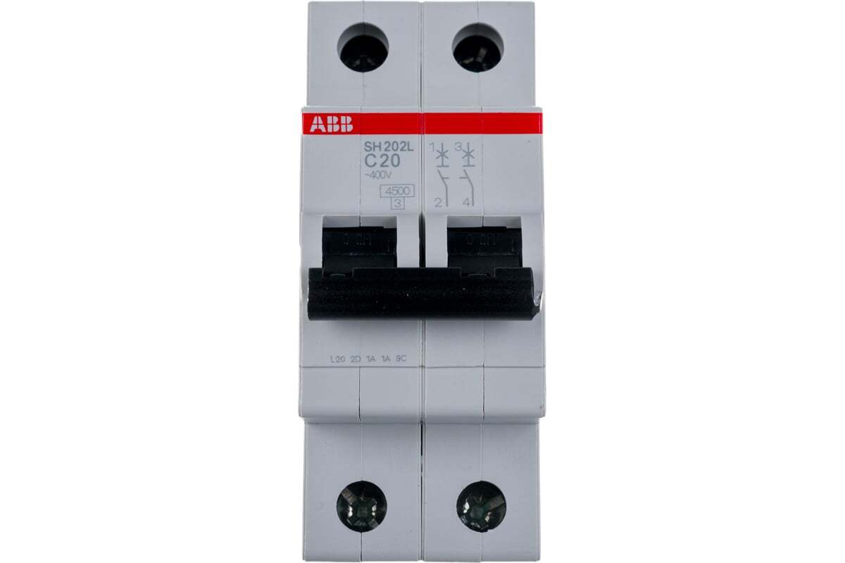 Автоматический выключатель ABB SH202L 2-полюсный C20 4,5кА