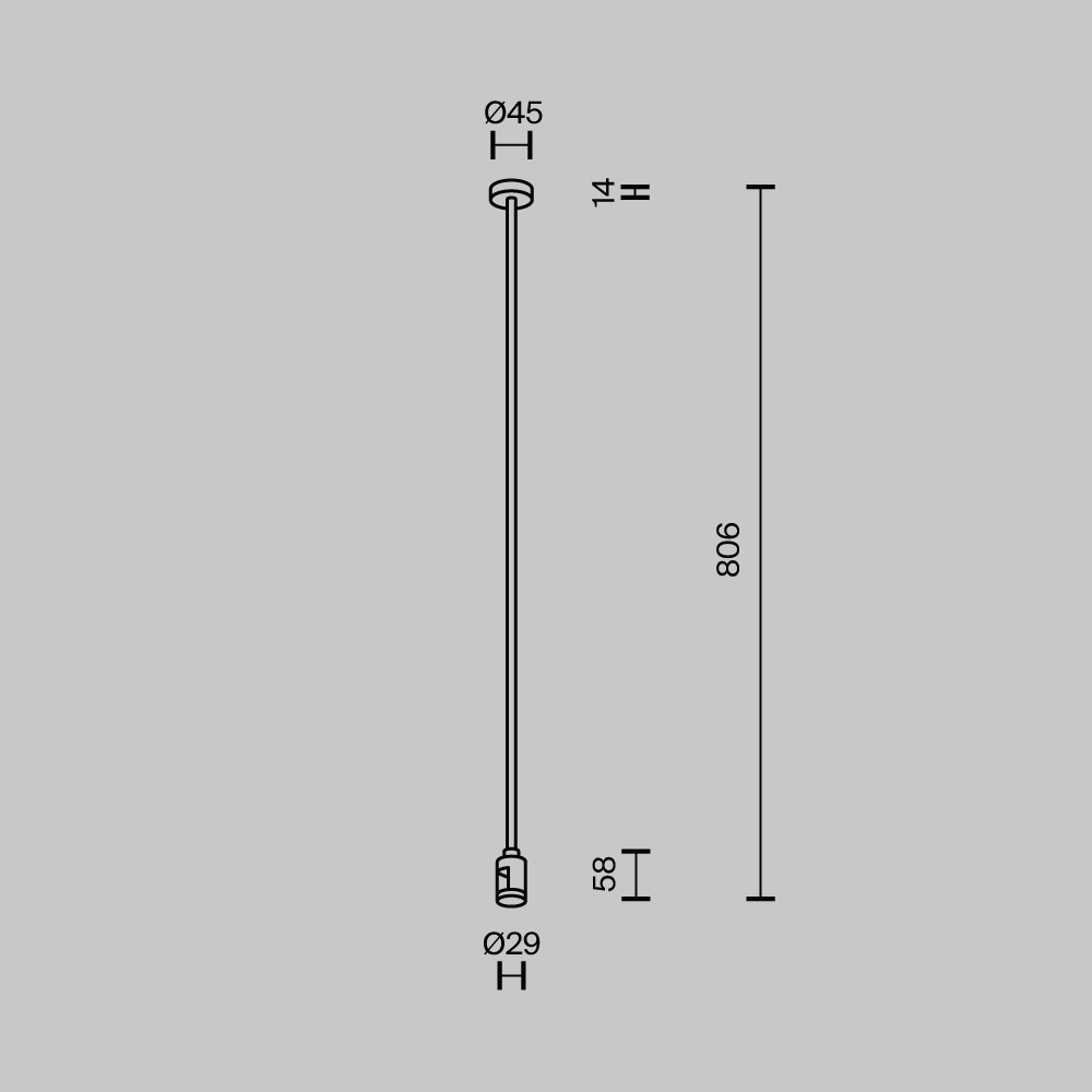 Крепление потолочное одинарное Maytoni Flarity TRA159C-SL1-PT