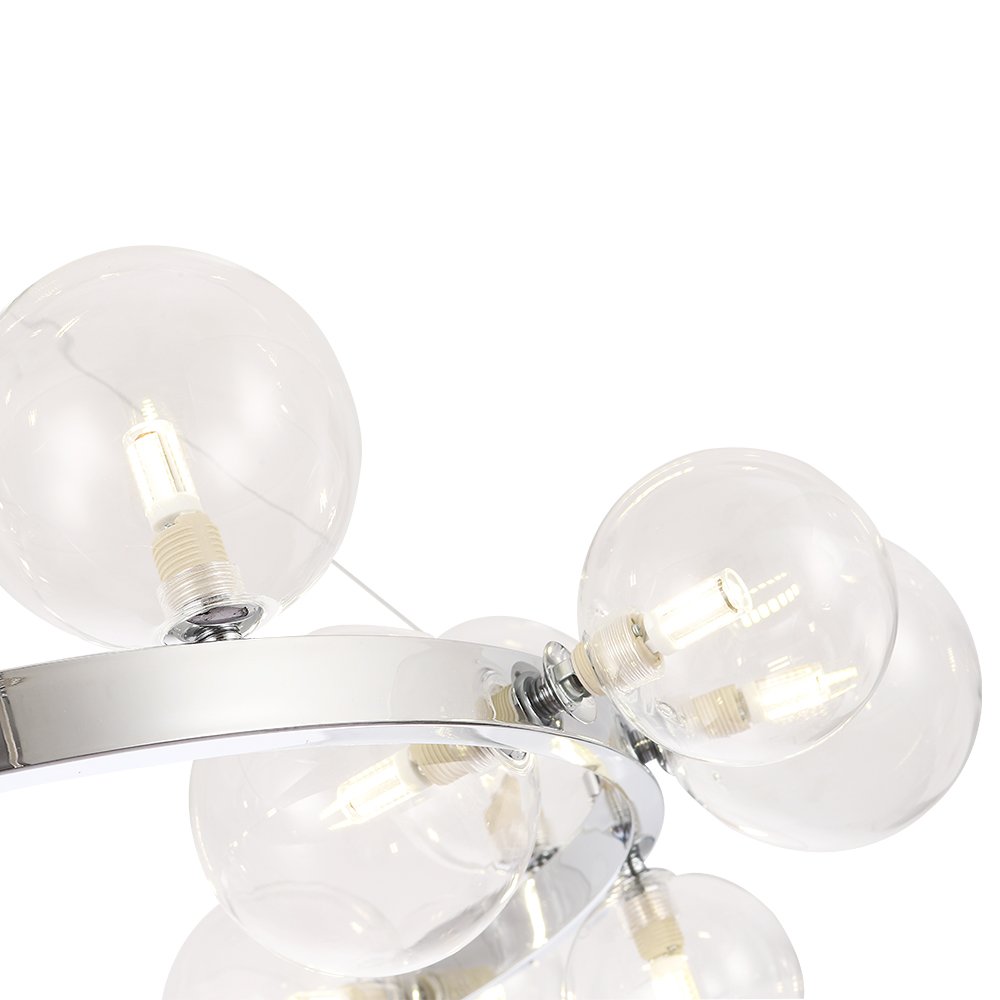Подвесная люстра Crystal Lux AGATA SP15 V2 CHROME/TRANSPARENTE