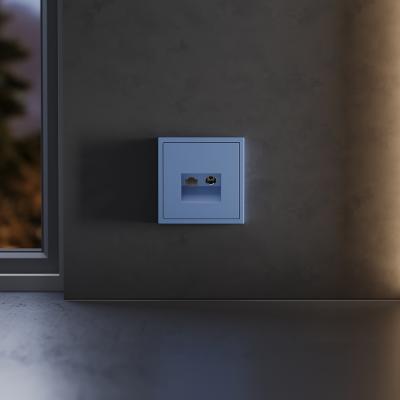 Накладка для розетки TV+RJ45 кат. 6 Voltum S70 (деним) VLS002715