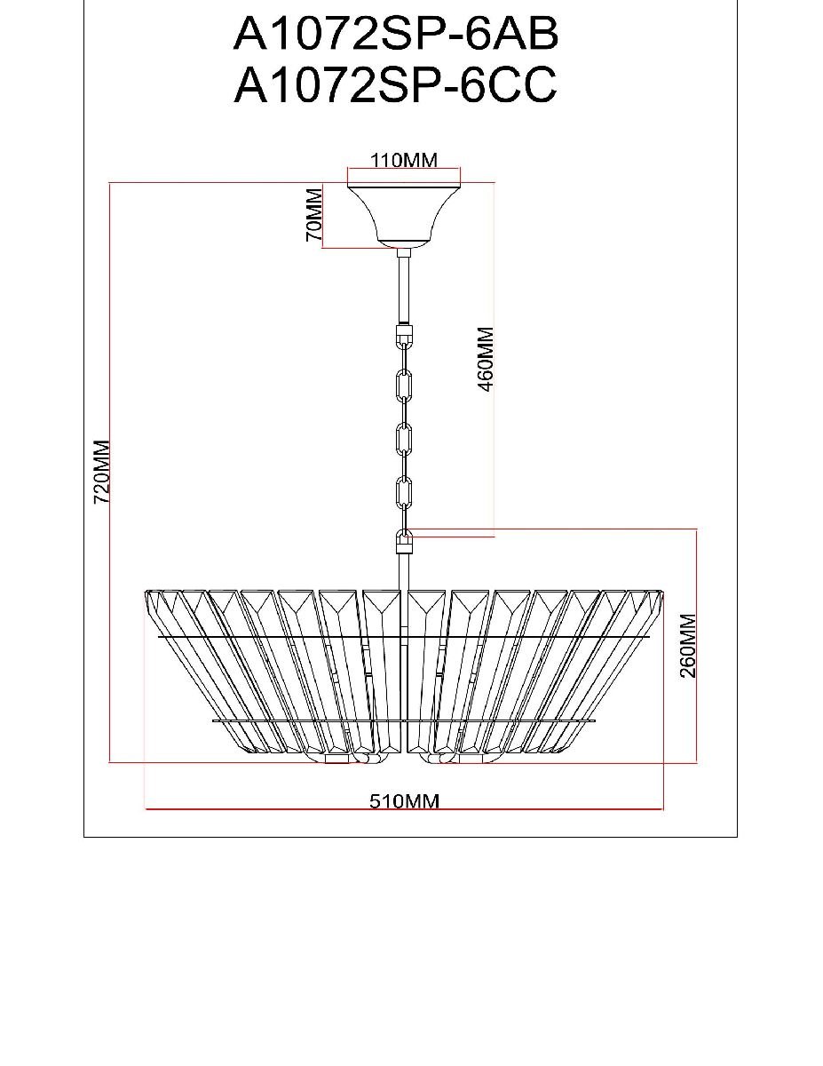 Подвесная люстра Arte Lamp Florizel A1072SP-6AB