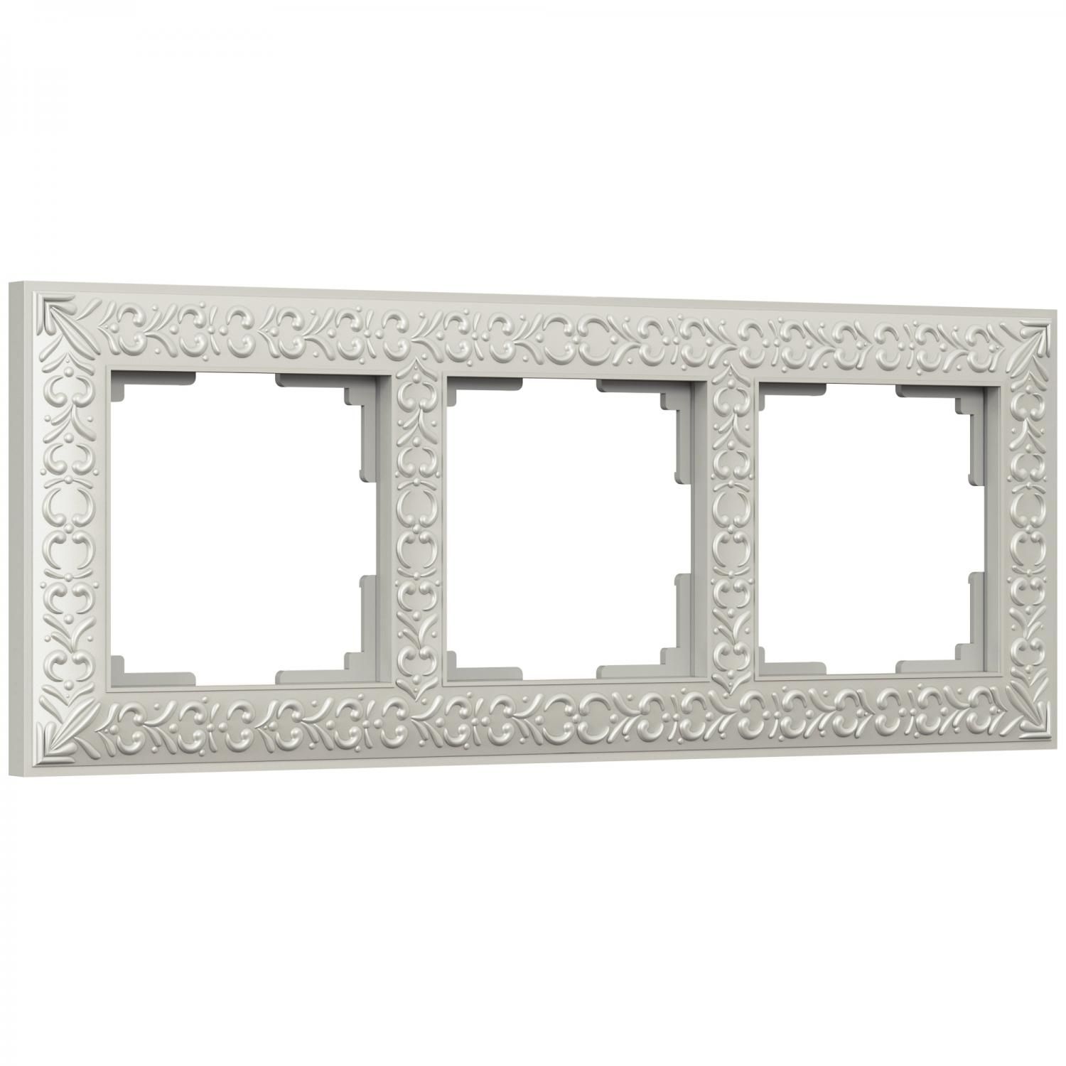 Рамка Antik на 3 поста жемчужный WL07-Frame-03 4690389063510