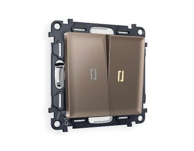 Комплект механизма 2-кл проходного выключателя с подсветкой Ambrella Volt Alfa MA634030
