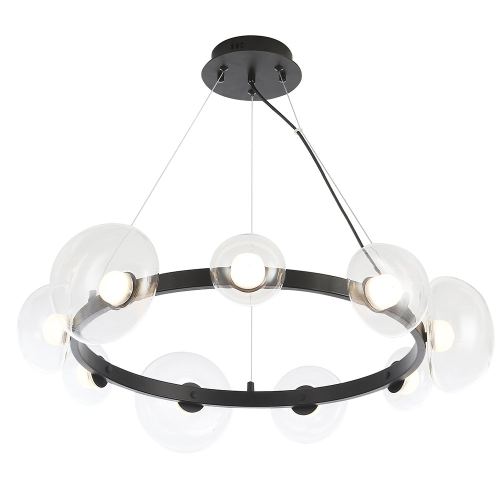 Подвесная люстра Crystal Lux BOSQUE SP9 BLACK/TRANSPARENT
