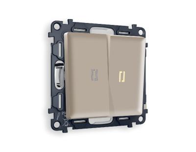 Комплект механизма 2-кл проходного выключателя с подсветкой Ambrella Volt Alfa MA364030