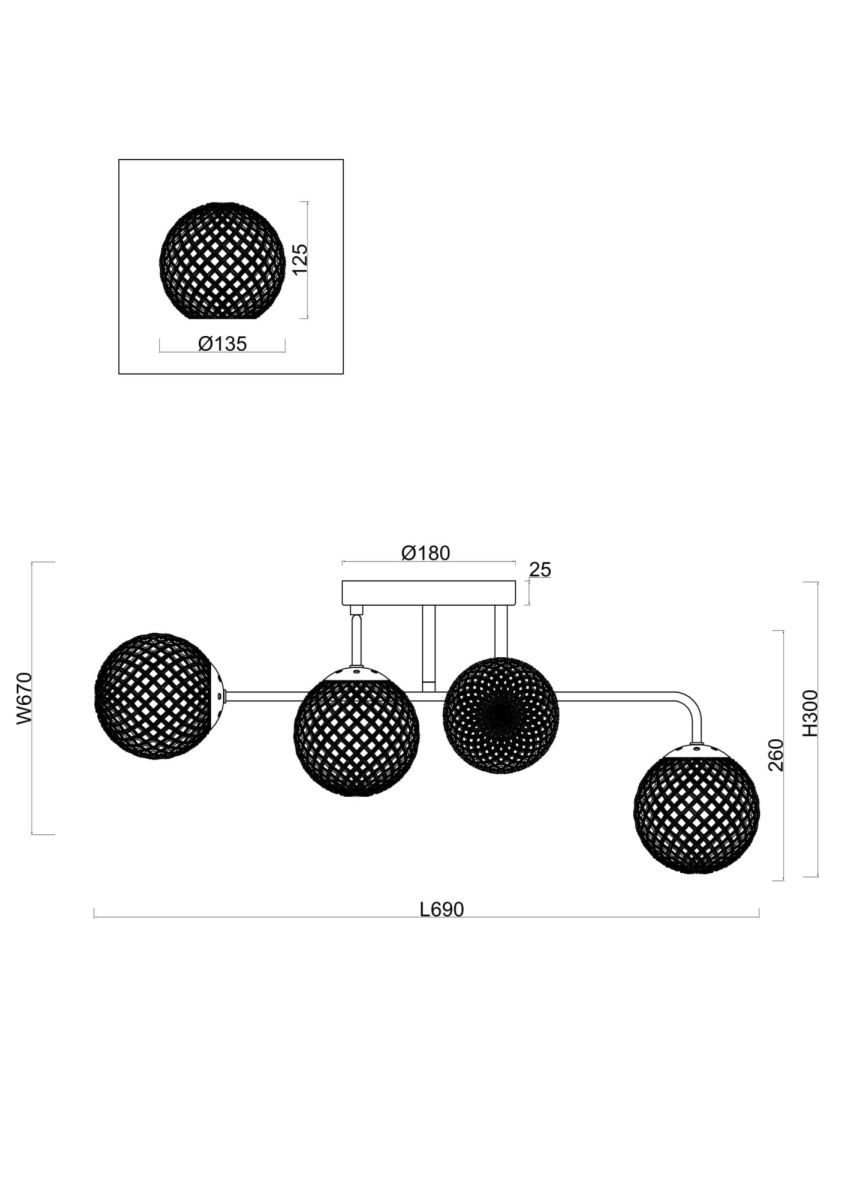 Потолочная люстра Freya Navel FR8016PL-06BBS
