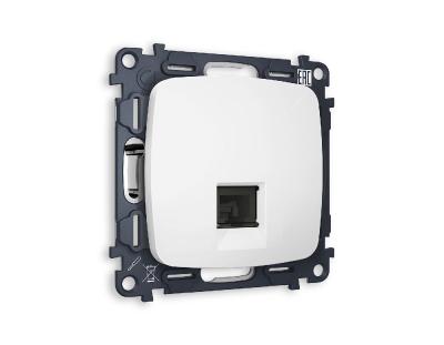 Комплект механизма телефонной розетки RJ-11(4P4C) со шторкой Ambrella Volt Omega MO132030