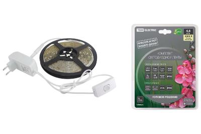 Светодиодная лента TDM Electric 12В 2835 4,8Вт/м 3000K 5м IP20 SQ0331-0220