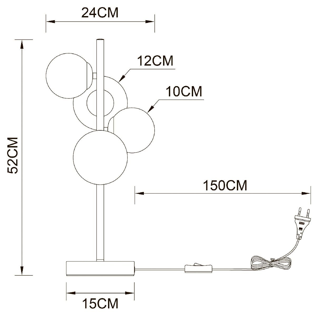 Настольная лампа Arte Lamp Gemini A2243LT-4PB