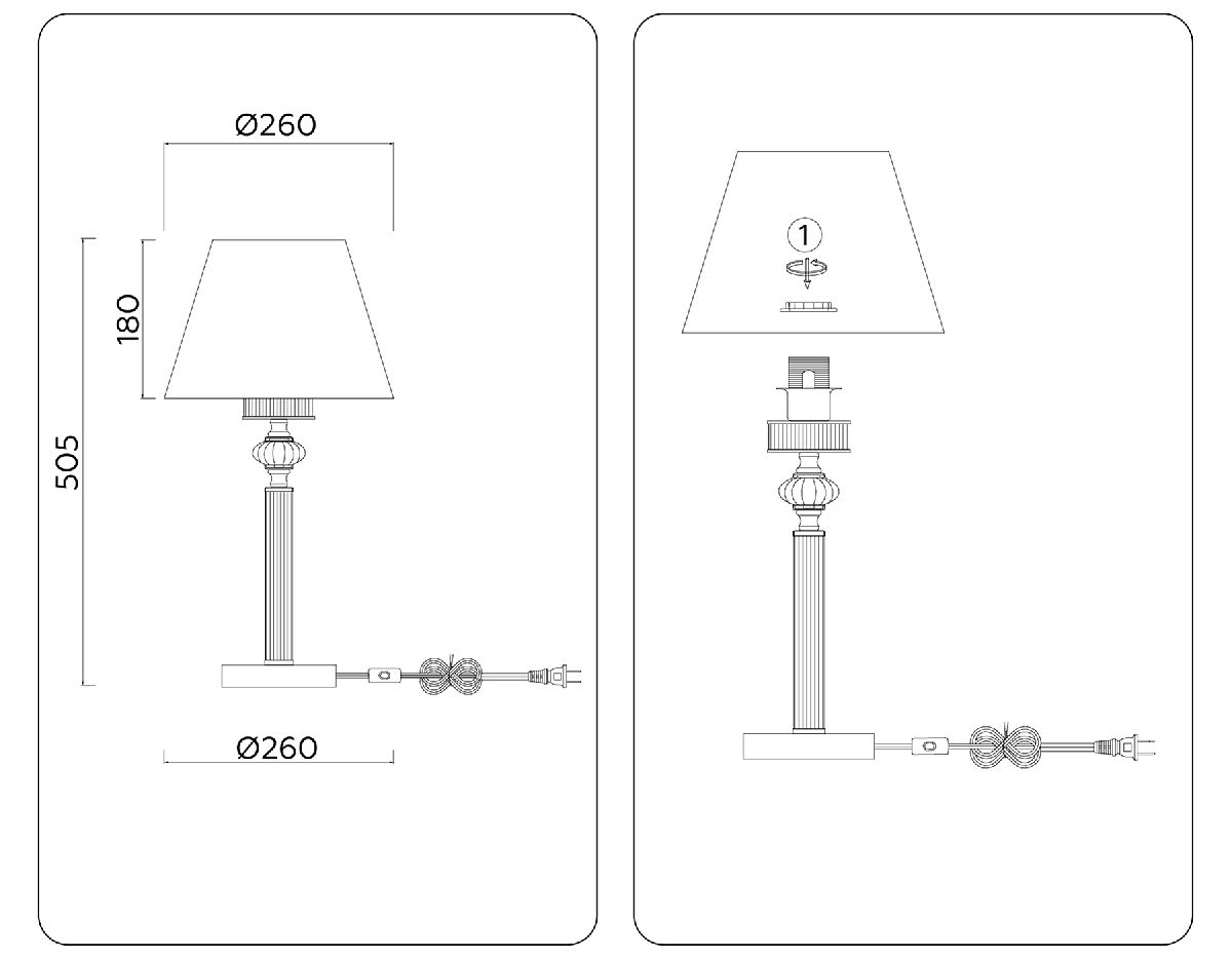 Настольная лампа Ambrella Light High Light LH71007