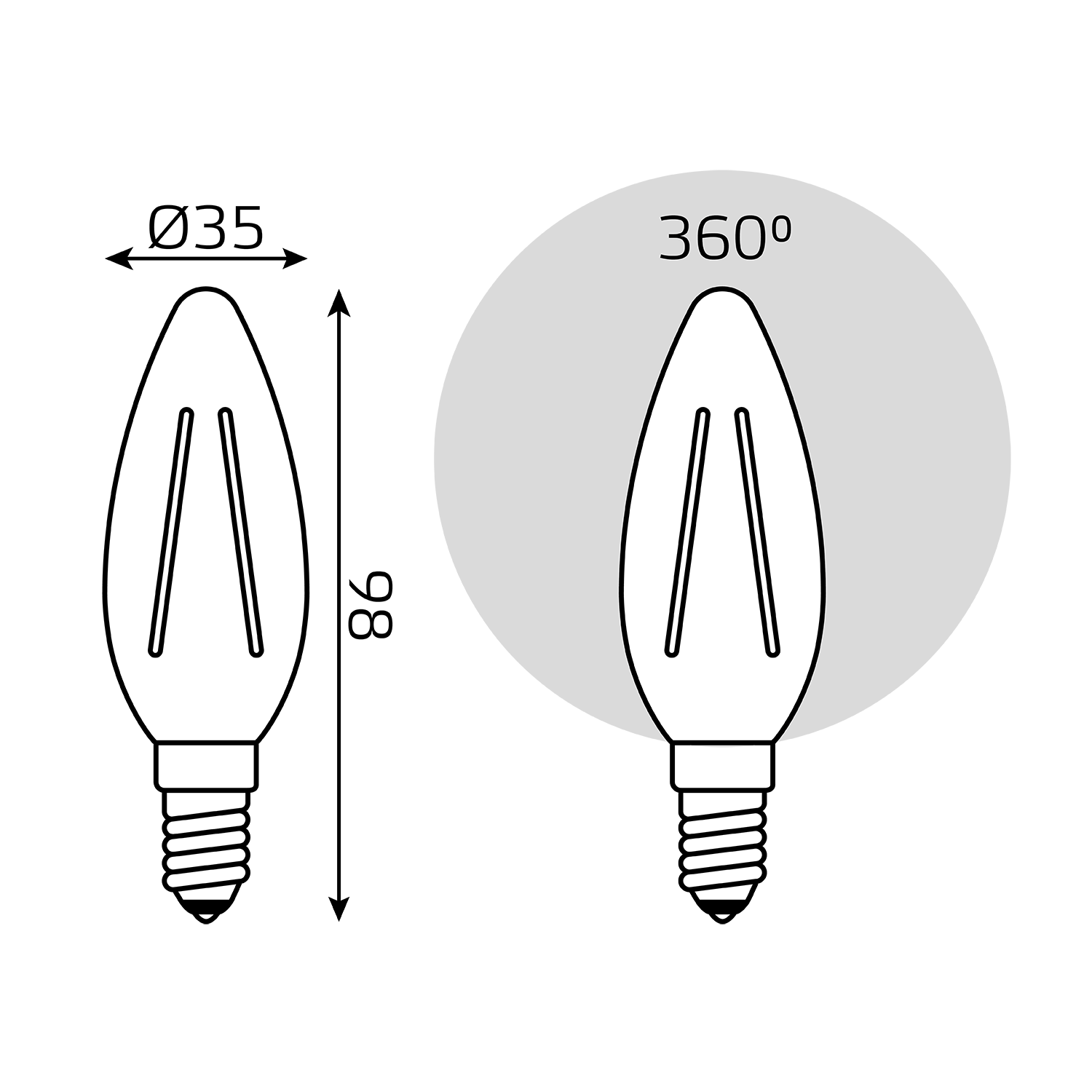 Лампа светодиодная Gauss Filament Elementary E14 8W 2700K 32118