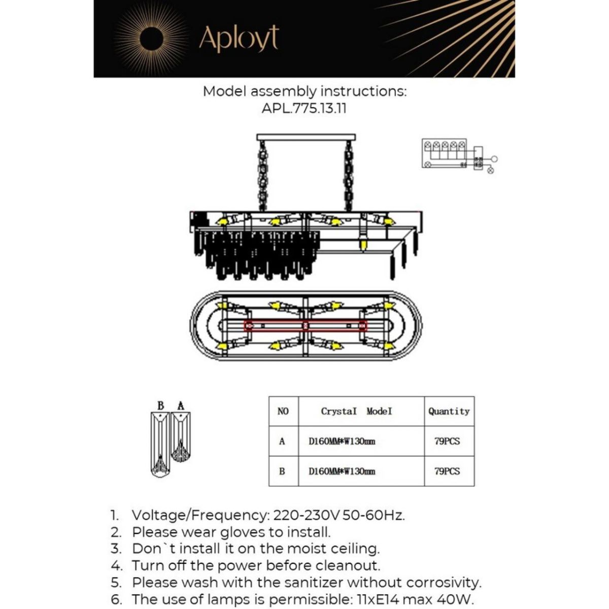Подвесная люстра Aployt Matylda APL.775.13.11