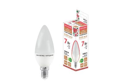 Лампа светодиодная TDM Electric Народная Е14 7W 3000K матовая SQ0340-0193