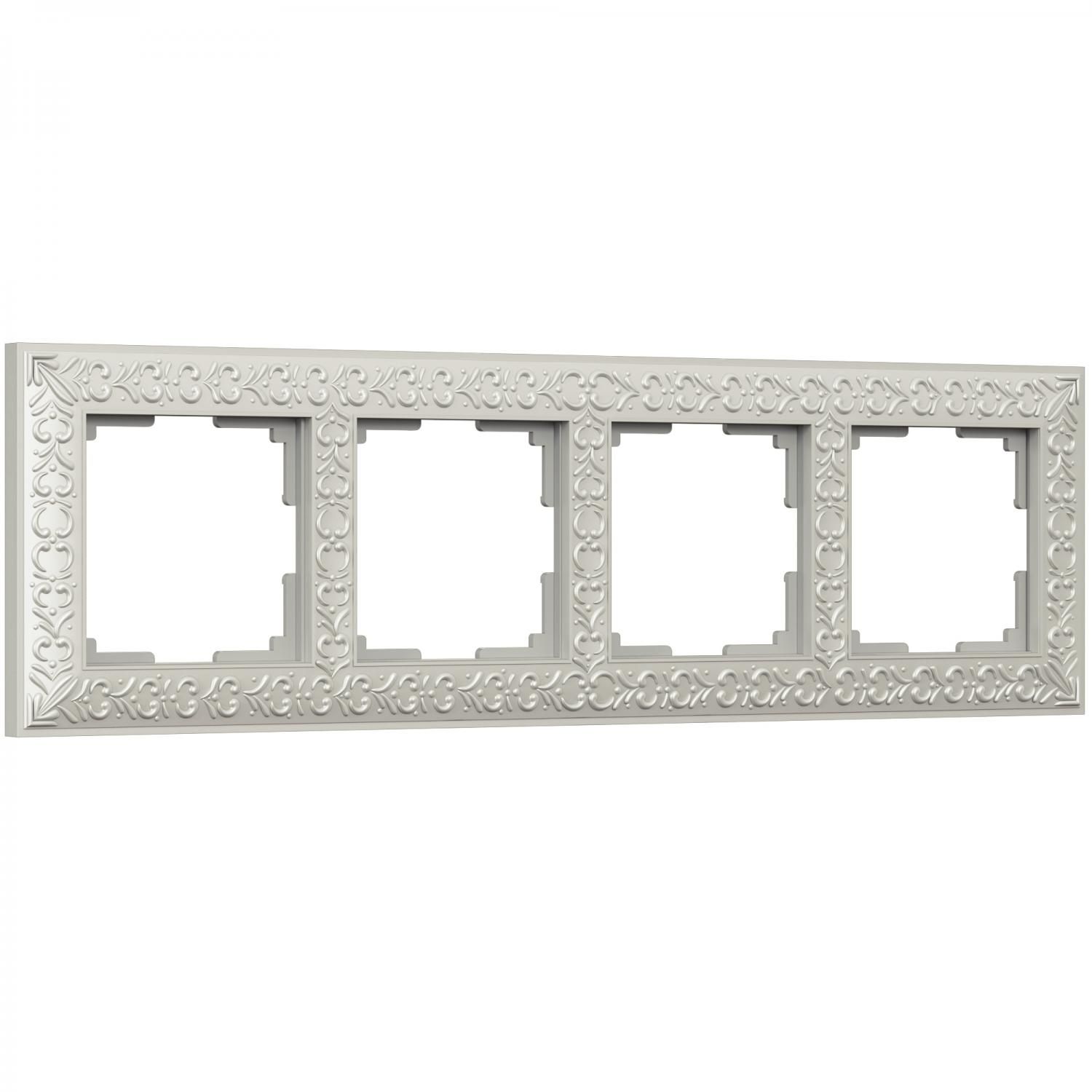 Рамка Antik на 4 поста жемчужный WL07-Frame-04 4690389063527