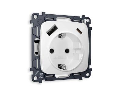 Комплект механизма электрической розетки USB A+C 20W Ambrella Volt Omega (OP1100, VM160) MO110010