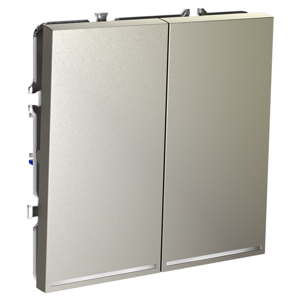 Выключатель двухклавишный с подсветкой Voltum S70 VLS020204