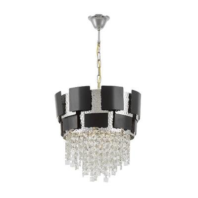 Подвесная люстра Lumina Deco Kruvia LDP 7045-400 BK+CHR