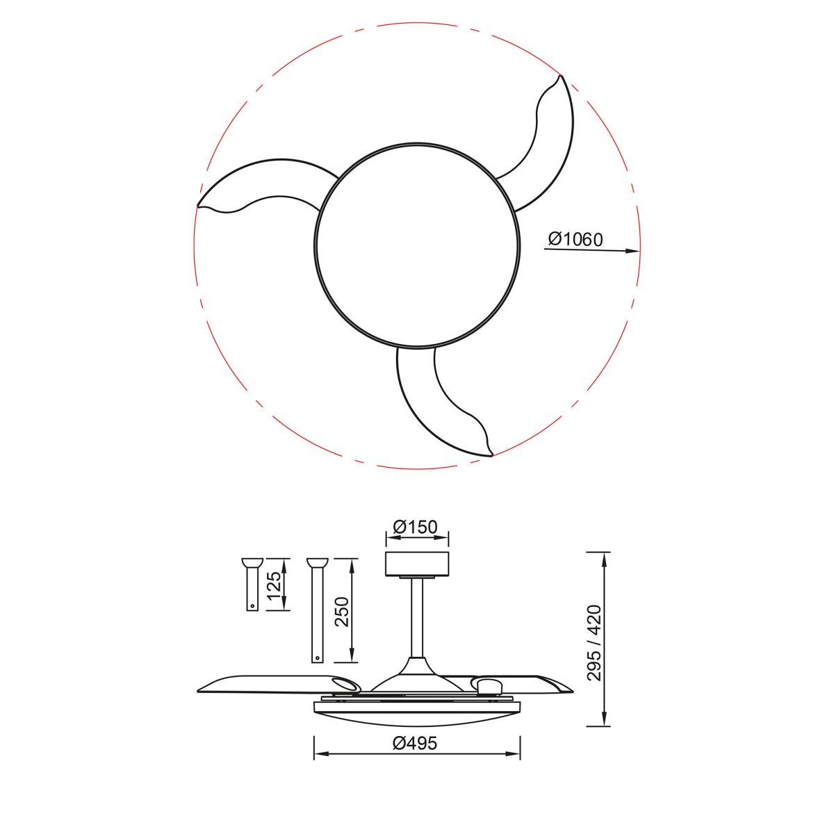 Люстра-вентилятор Mantra Slim Fan 9055