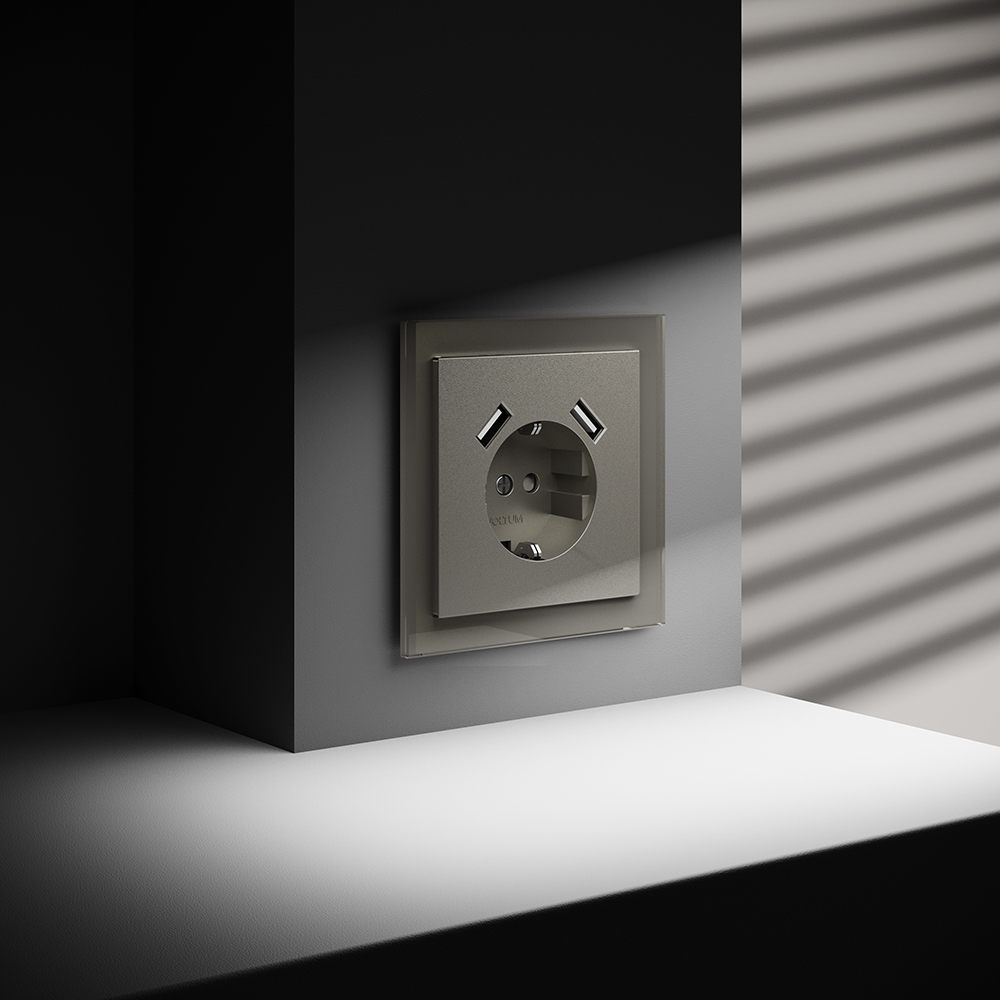 Розетка с USB, А+А Voltum S70 VLS040404