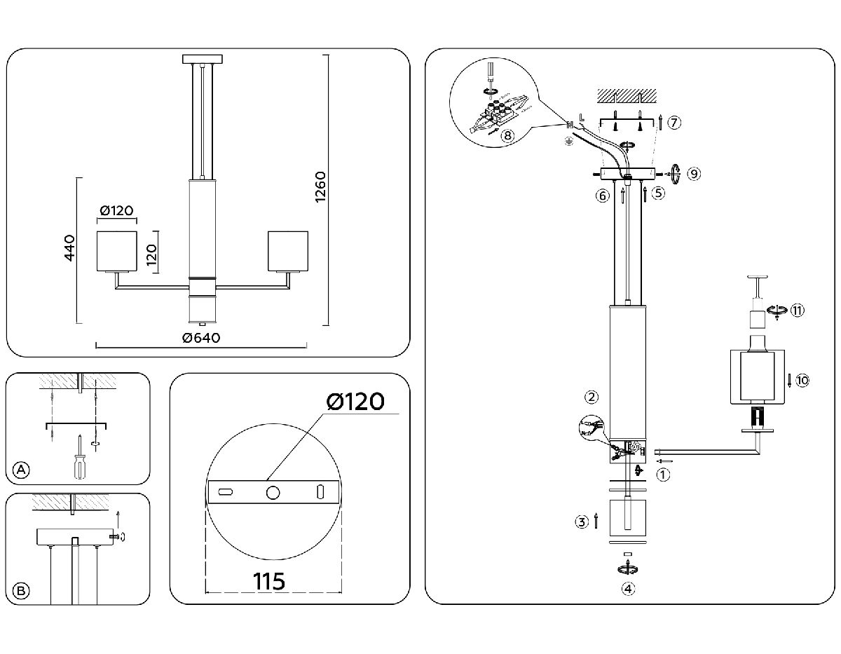 Подвесная люстра Ambrella Light High Light LH56001