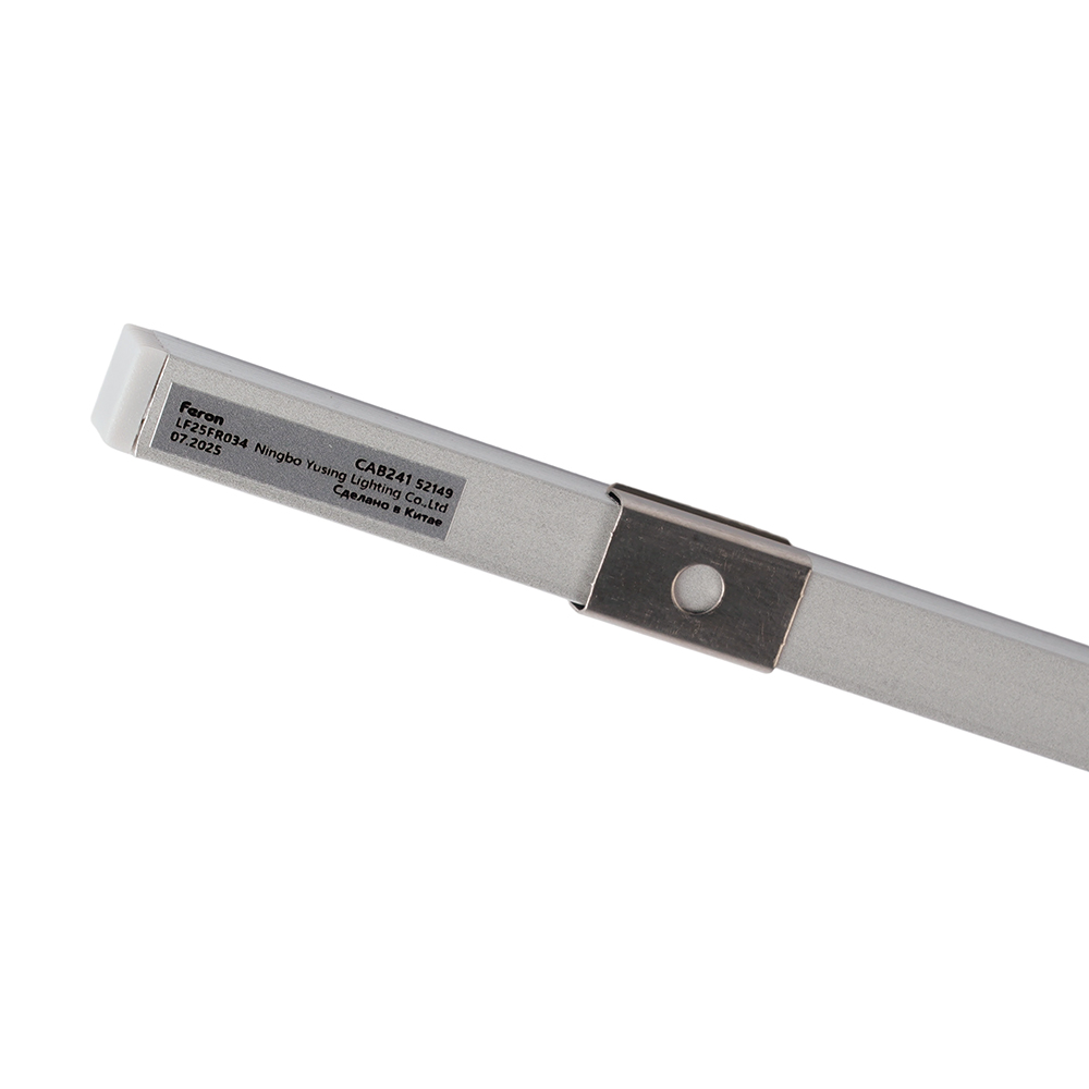 Профиль накладной 9х7.8мм, алюминиевый серебро 2м Feron CAB241 52149